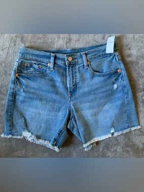 GAP Light Blue Distressed Denim Cutoff 5” Shorts